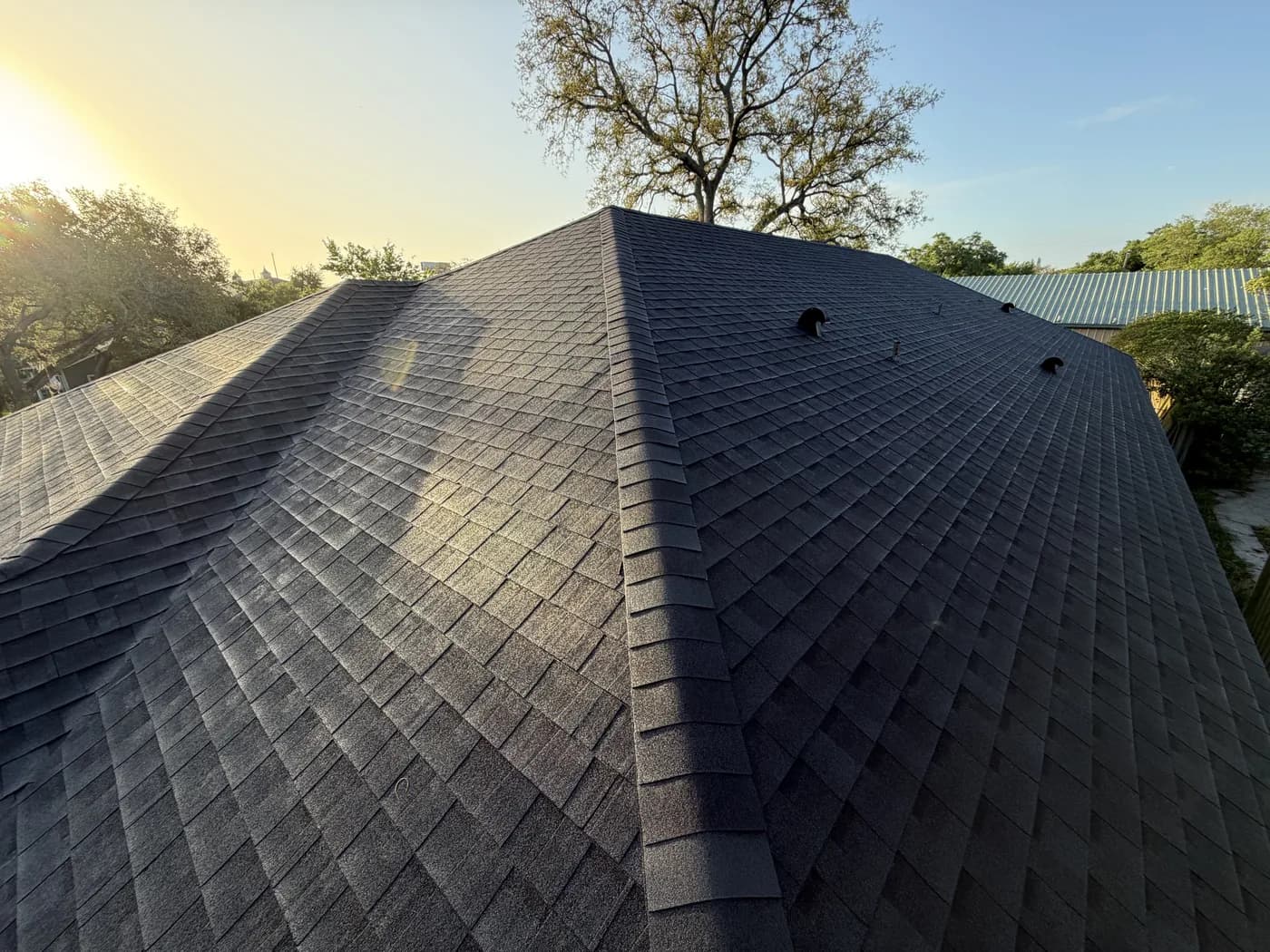 Charcoal shingle roof completed by Palmetto State Roofing